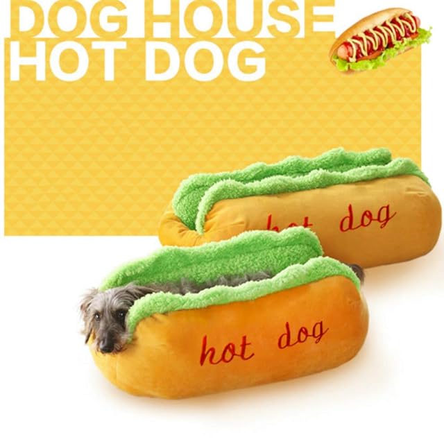 TOSSPER Forma Hot Dog Pet Sofá De Camas para Perros Cozy Gato Durmiendo Cojín Gatito Casa Estera…