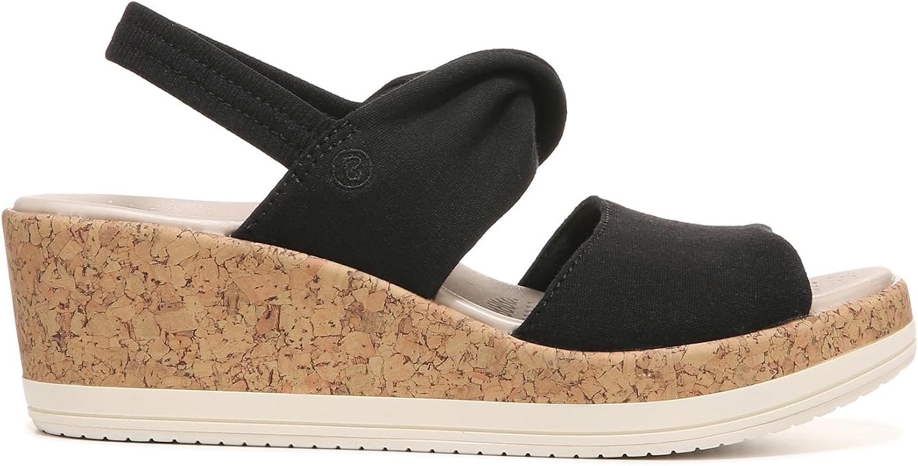 BZees womens Remix Machine Washable Ankle Strap Wedge Sandal