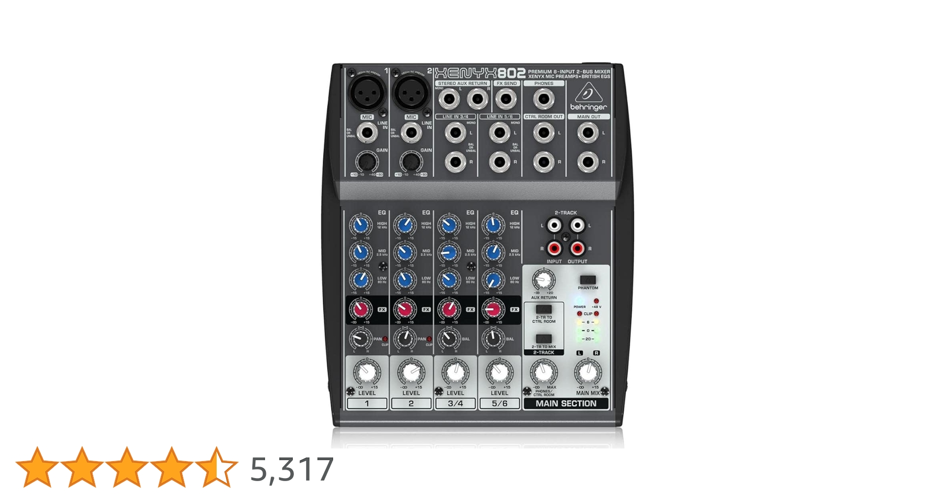 美品　Behringer アナログミキサー 8チャンネル XENYX 802 BEHRINGER XENYX 802S USB I/O 搭載 8ch アナログミキサー｜FULL-TEN