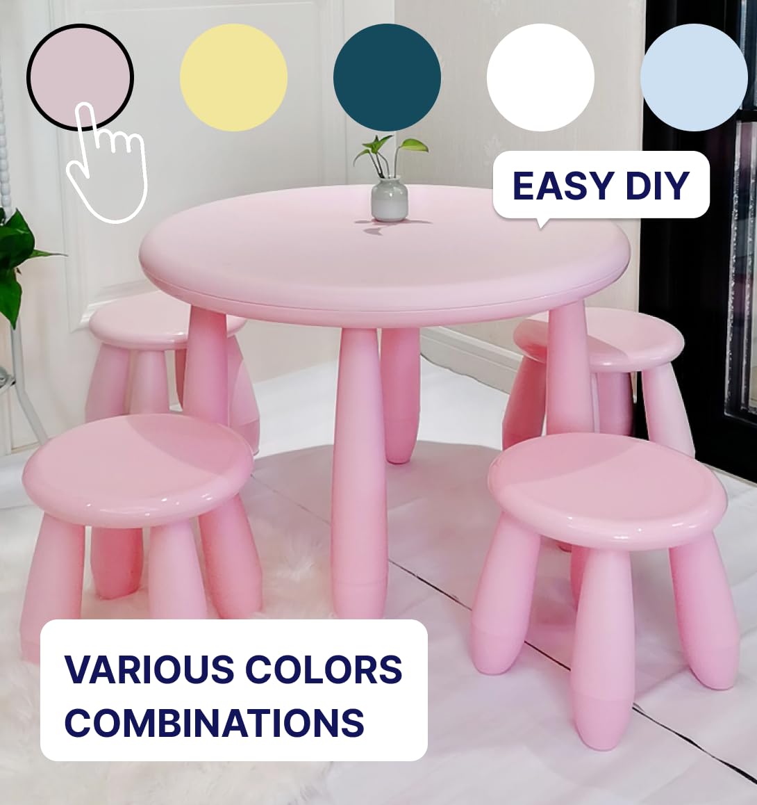 supuzz Toddler Chair -PP Plastic Chair Ages 1-3 | Non-Slip Kids Chair for Activity Centers & Mealtime | Green