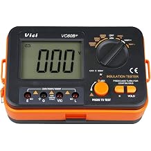 AideTek VC60B+ Insulation Tester Megohmmeter Meter 0.1M-2000M 250V/500V/1000V AC/DC Voltage Test with Calibration Certificate