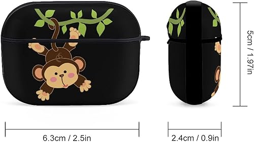 Miniatura 2 de Bonita funda de mono Aniamle compatible con AirPods Pro con llavero y funda para auriculares