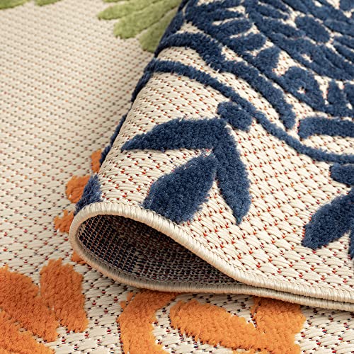 Octavia Modern Floral Multi-Color 5X7 Indoor Outdoor Rug - Outdoor Rugs For Patios, Deck, Porch, Outside Area Rug For Garden, 5' X 7' #TOP5