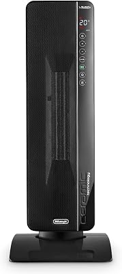 De’Longhi TCH8993ER.BC Termoventilatore a Torre, Tecnologia Ceramica, Silenzioso, 3 Livelli di Potenza, Ventilazione Estiva, TIMER 24H, Funzione Eco-Plus, Luce, Anti – Ribaltamento, Leggero, Nero