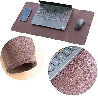 Mouse Pad Grande Desk Pad Desk Mat Mousepad Couro Legítimo (Marrom)