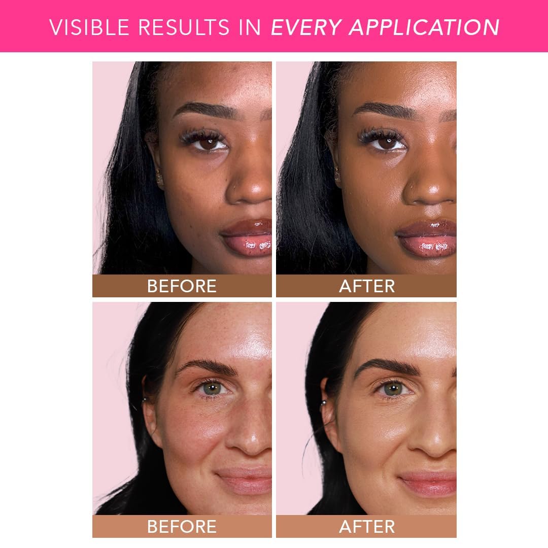 Doll 10 Peptide Bounce Balm Foundation™ with Buff & Bounce Brush – Hydrating, Age-Defying Foundation for Mature Skin, Clean, Vegan, Medium Buildable Coverage – Blurs Fine Lines – [Deep] - Image 5