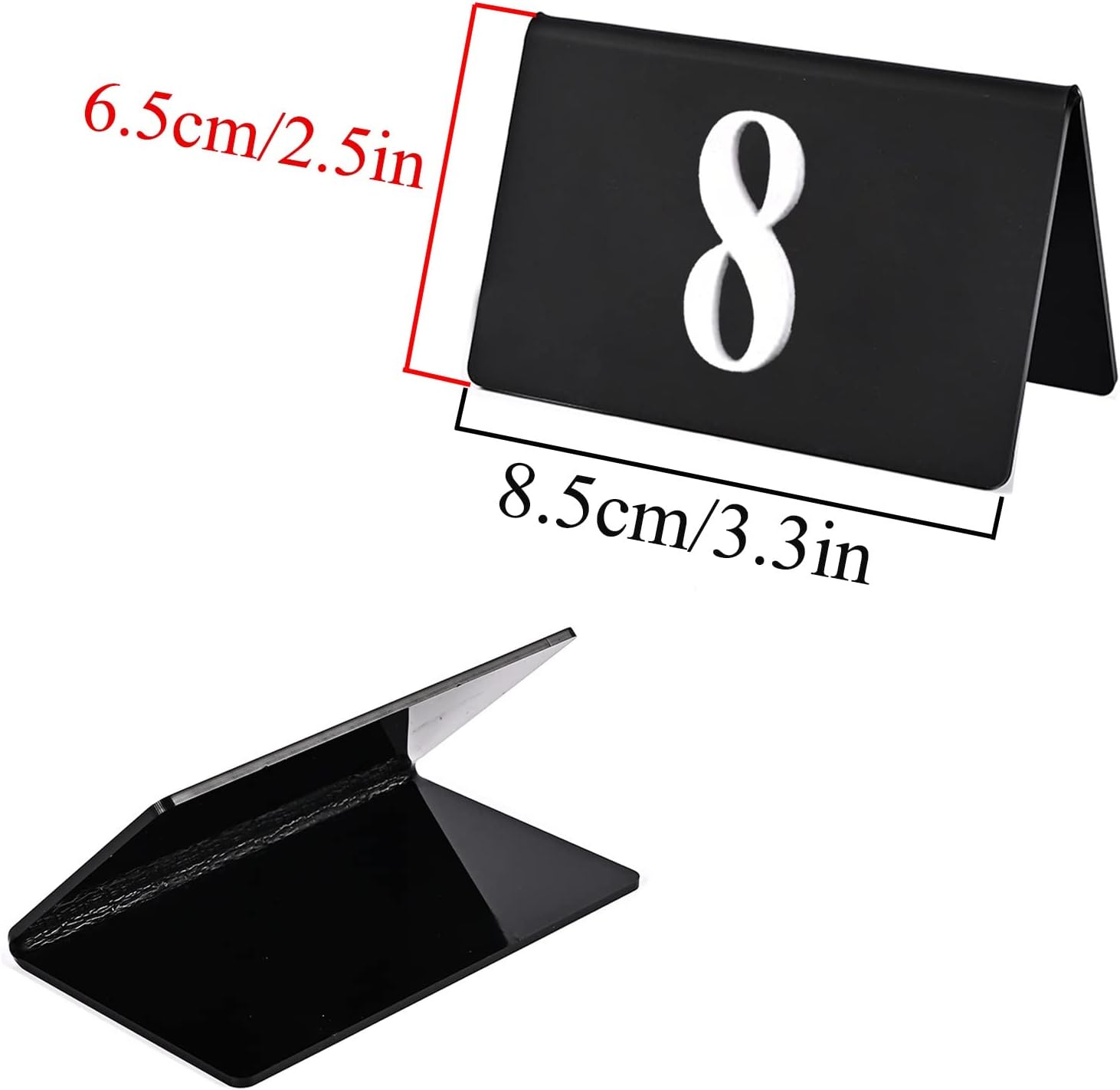 Tabletop Number Sign, Restaurant Bar Place Table Marker, 3D Digital Acrylic Table Number Card, Table Number Used in Restaurants, Bars, Parties, Weddings Etc,Black Frosted-45682