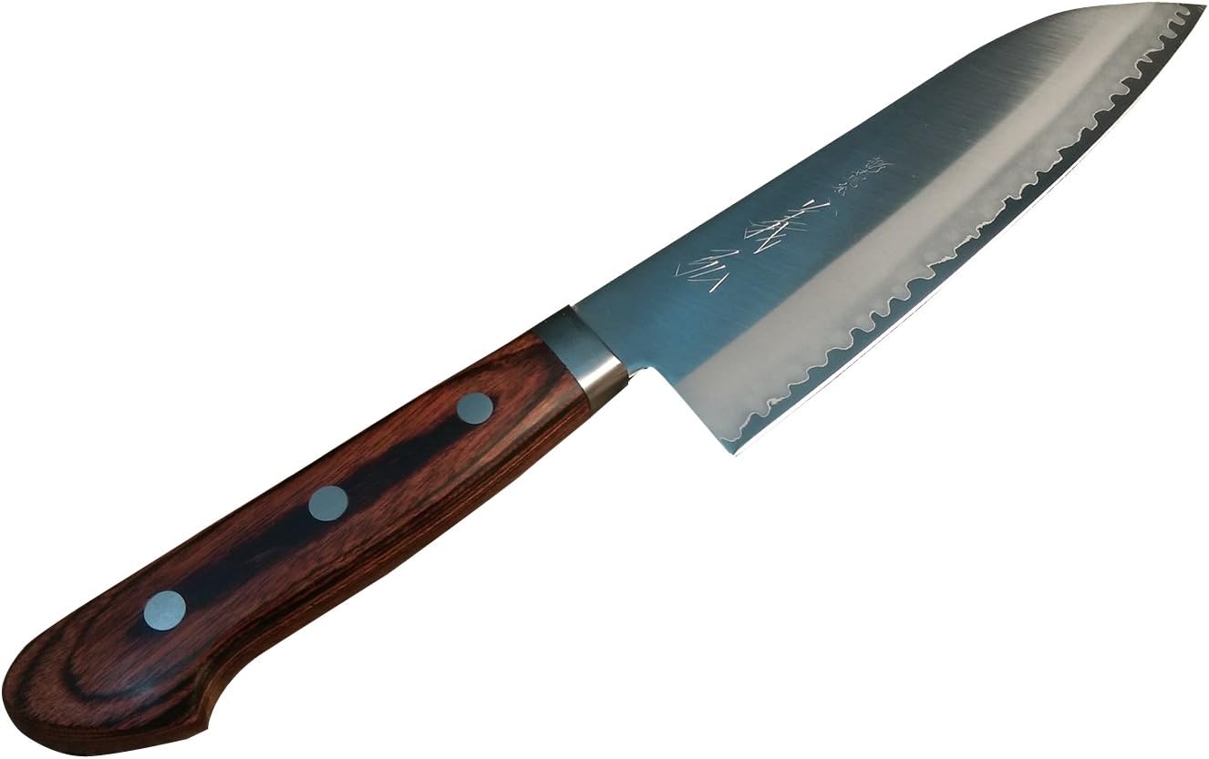 Yoshihiro Gold-embedded Knife HGW series Santoku Knife, 6.5in