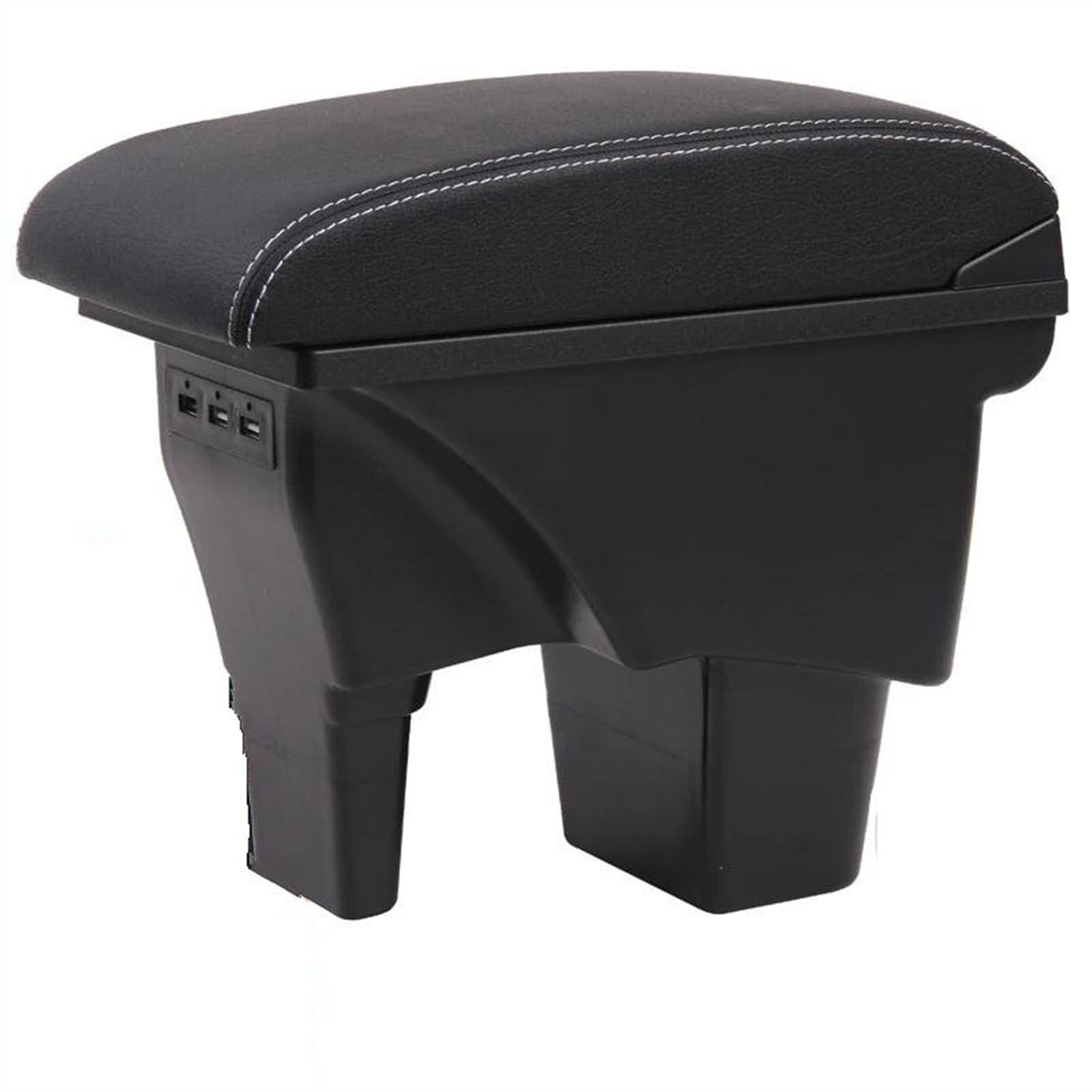 NOHEEU Armrest Box Central Store Content Storage Double Layer Car Modification Interior Retractable USB For Vitara(B3 Black Real Corium)