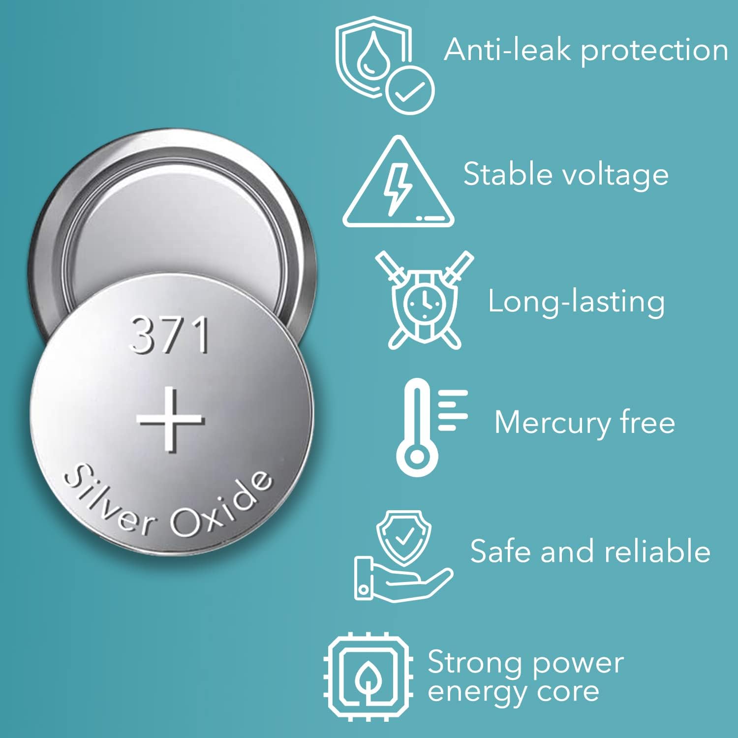 Loopacell Watch Battery Button Cell (2X Pack of 5) - 371, 370, SR920SW, 1188SO, SR69, SP370, 1171SO, SP371, V371, V370, G64, LR920, AG6, 605, GP71, RW315 1.55V Silver Oxide Watch Batteries