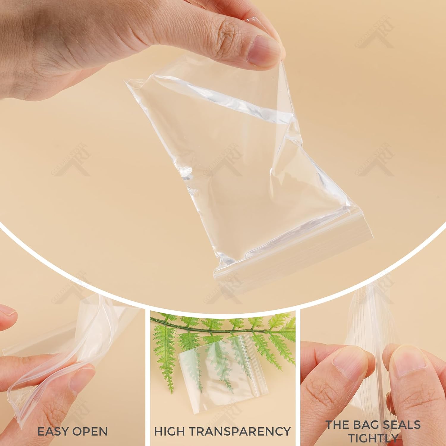 Golden State Art 2" x 2" Clear Plastic Zip Bags, 200 Count image 4