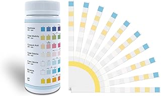 Pool Test Strips, Reagent Strips for Water 7 in 1 Pool Spa Hot Tub Water Test Strips for PH, Total Chlorine, Free Chlorine/Bromine, Total Alkalinity, Nitrite, Hardness Test Strips (50pcs)