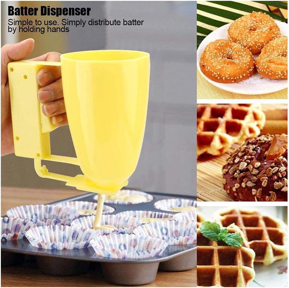 Pancake Cupcake Batter Dispenser, Kitchen Batter Dispenser Baking Tool With Squeeze Handle, for Waffles, Muffin Mix, Crepes, Cakes, Meatball, Takoyaki, Baking Lovers or Cooking Chiefs