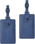 PATIKIL Luggage Tags for Suitcases, 2 Pack PU Leather Baggage Tags Privacy Protection Luggage Identifier Travel Bags Label Travel Accessories, Green