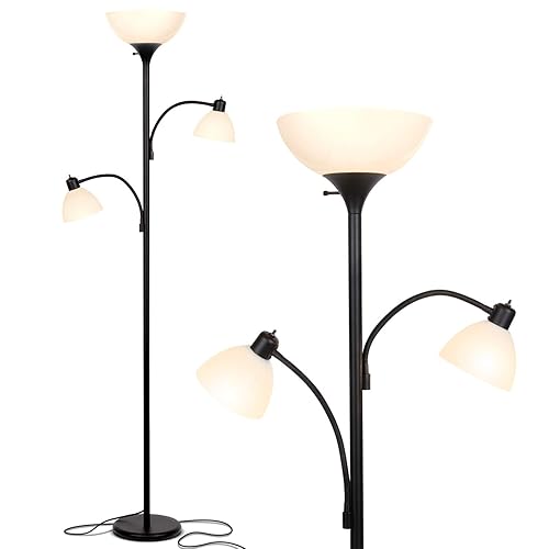 Brightech Sky Dome Double LED Floor Lamp, Torchiere Super Bright