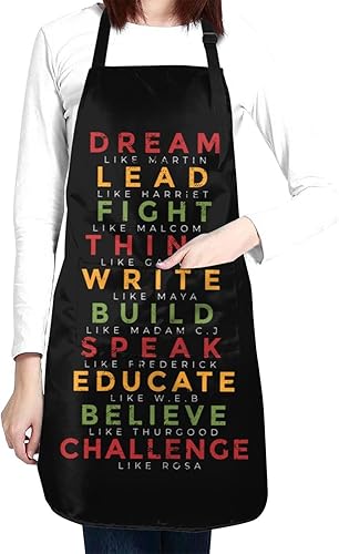 Miniatura 8 de JOocla Great African American Leaders Black History Month Delantal ajustable resistente a gotas de agua con bolsillos