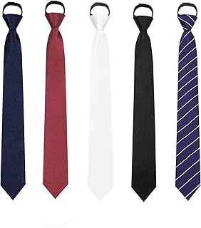 Mantieqingway Pre-tied Ties for Kids Boys 1/2 Pack 14 inch Adjustable Zipper Neck Tie for Wedding Graduation School Uniforms