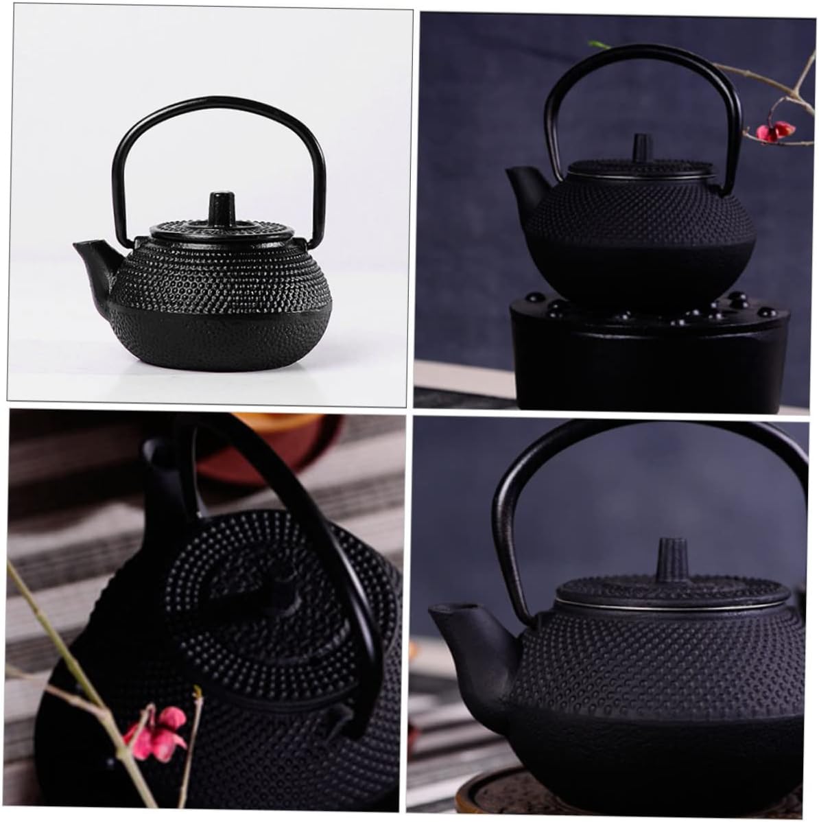 Hemoton Mini Cast Iron Teapot 2.95In Small Tea Kettle Rust-Resistant Decorative Tabletop Ornament for Home Office Tea Lovers