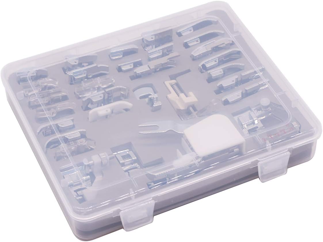 Professional Domestic 30 PCS Sewing Machine Presser Foot Presser Feet Set for Brother, Babylock, Singer, Janome, Elna, Toyota, New Home, Simplicity and Kenmore Low Shank Sewing Machines