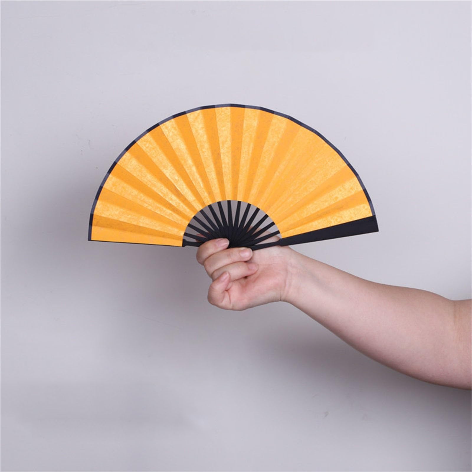 SXTYYH 5-6inch Mini Hand Fan Folding, Folding Fans for Line Dancing, Compact Portable Tassel, Hand-Painted Rice Paper, DIY Women Chinese Style Handheld Fan(Yellow,5in)