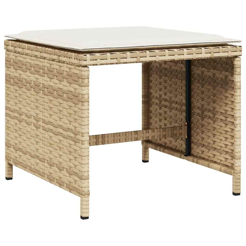 Polirattan składany zestaw ogrodowy z poduszkami beż 150 2 cm