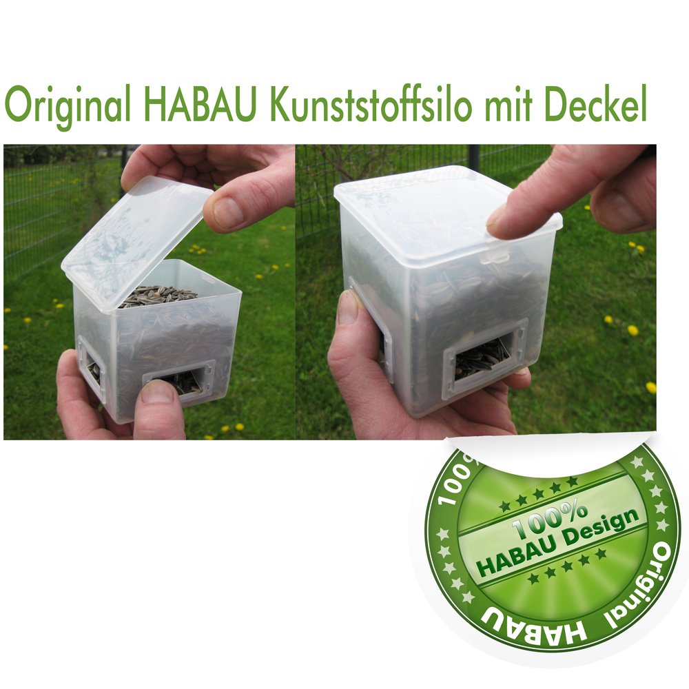 HABAU Vogelhaus Helgoland aus Holz - Futterhaus mit Silo und Ständer