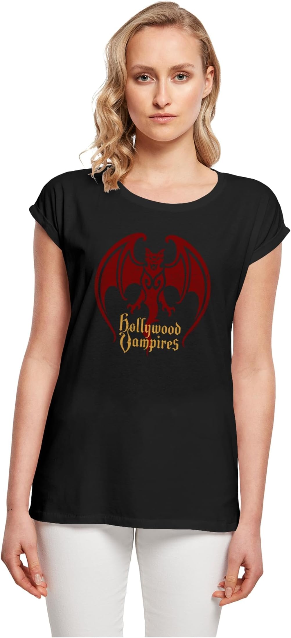 gs1 data protected company 4068059000002 Women Mp5001986-ladies Hollywood Vampires - Bat Logo T-shirt T-Shirt (pack of 1)