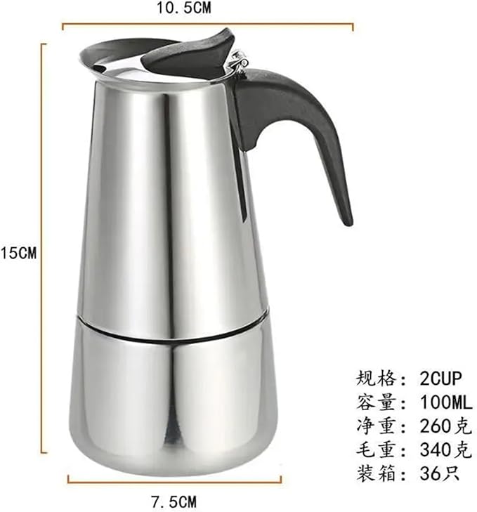 Cafetera Italiana de Acero Inoxidable para Espresso 4 Tazas 400ml miniatura 3