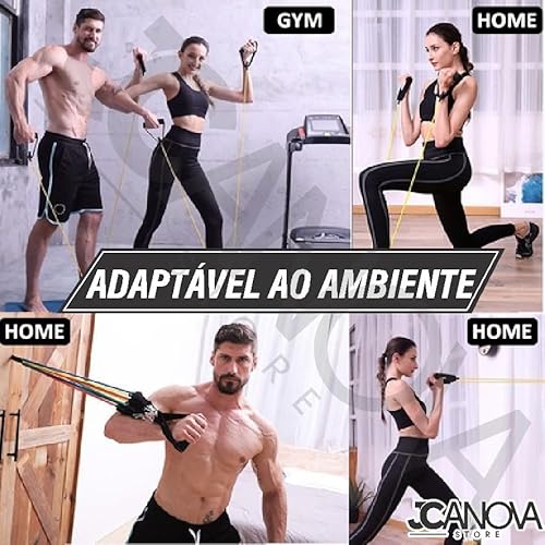 Kit Elásticos Academia 11+5 MiniBand Peças Borracha Corda Tubos Alças Âncoras Crossfit Elastico Faix