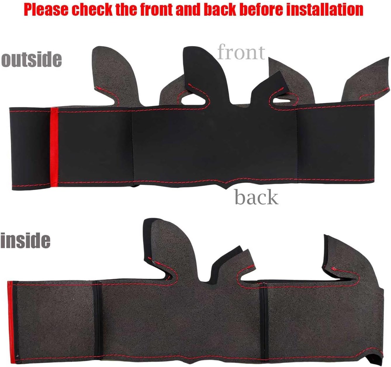 Car Steering Wheel Cover for 2015 Ford Mustang GT Premium Preformance 6-Speed 2019 ECO Boost 2018 2016 Convertible v6 PP1 Bullitt 2020 Customized Hand Stitch Wrap Custom Fit Black Suede