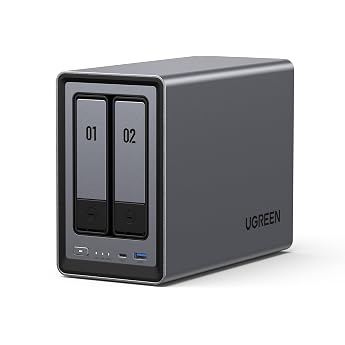 UGREEN NASync DXP2800 2-Bay Desktop NAS, Intel N100 Quad Core Processor, 8GB DDR5 RAM, 2.5GbE Ethernet, 2&times;M.2 NVMe Slots, HDM