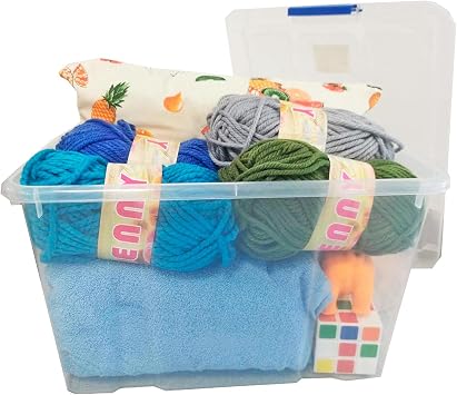 Acan Tradineur – Pack of 6 Storage Boxes – Made of Plastic – Storage Container for Books, Clothes, Blankets – No. 2 – 10 x 41.5 x 35 cm – 25 L