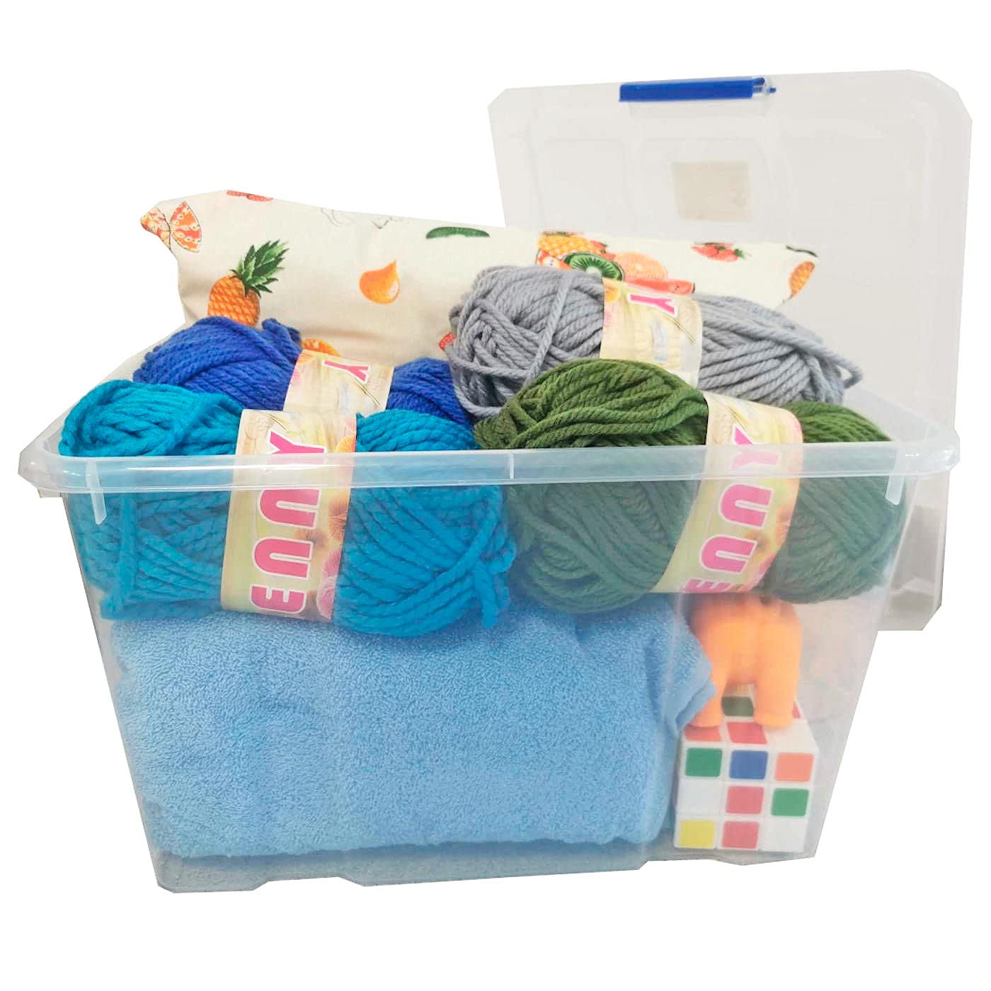 Acan Tradineur - Pack de 4 Cajas de Almacenamiento - Fabricado en plástico - Contenedor para almacenar Libros, ropa, mantas - N.º 2-25,5 x 41,5 x 35 cm - 25 Litros