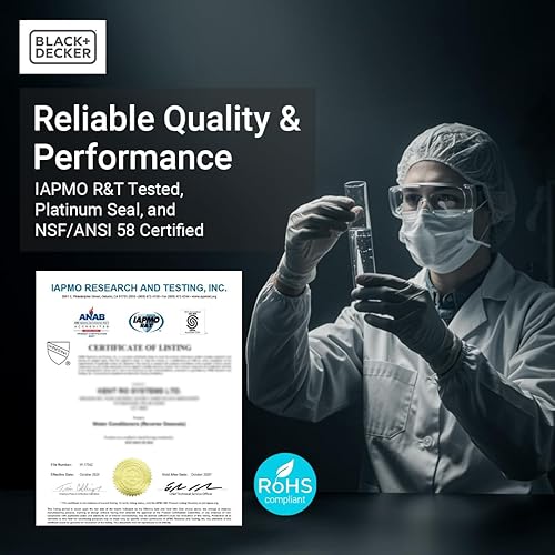 Miniatura 9 de BLACK+DECKER Filtro de agua RO+UV para encimera, encimera de filtro de agua de ósmosis inversa, sistema de filtración de 5 etapas con UV, probado