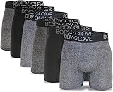 Body Glove Mens Boxer Briefs 6 Pack Micro Modal, Contoured Shape, Soft and Breathable, Comfort Fit Underwear XX-Large, Black, Heather Grey, Charcoal Grey