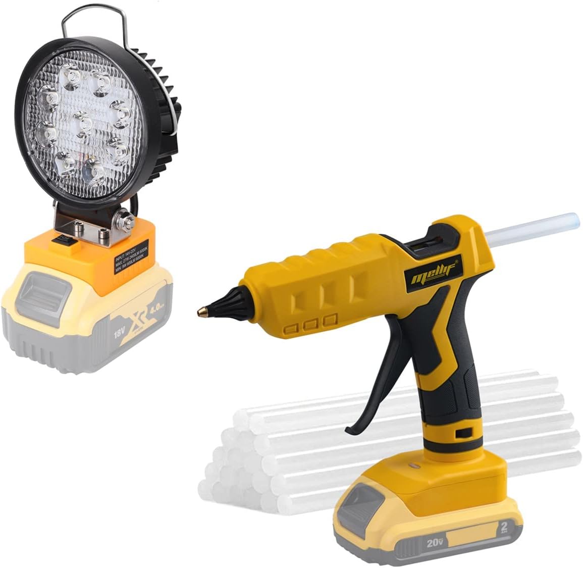 Cordless Hot Glue Gun and LED Light for Dewalt 20V Max Battery (Battery Not Included) : Tools & Home Improvement