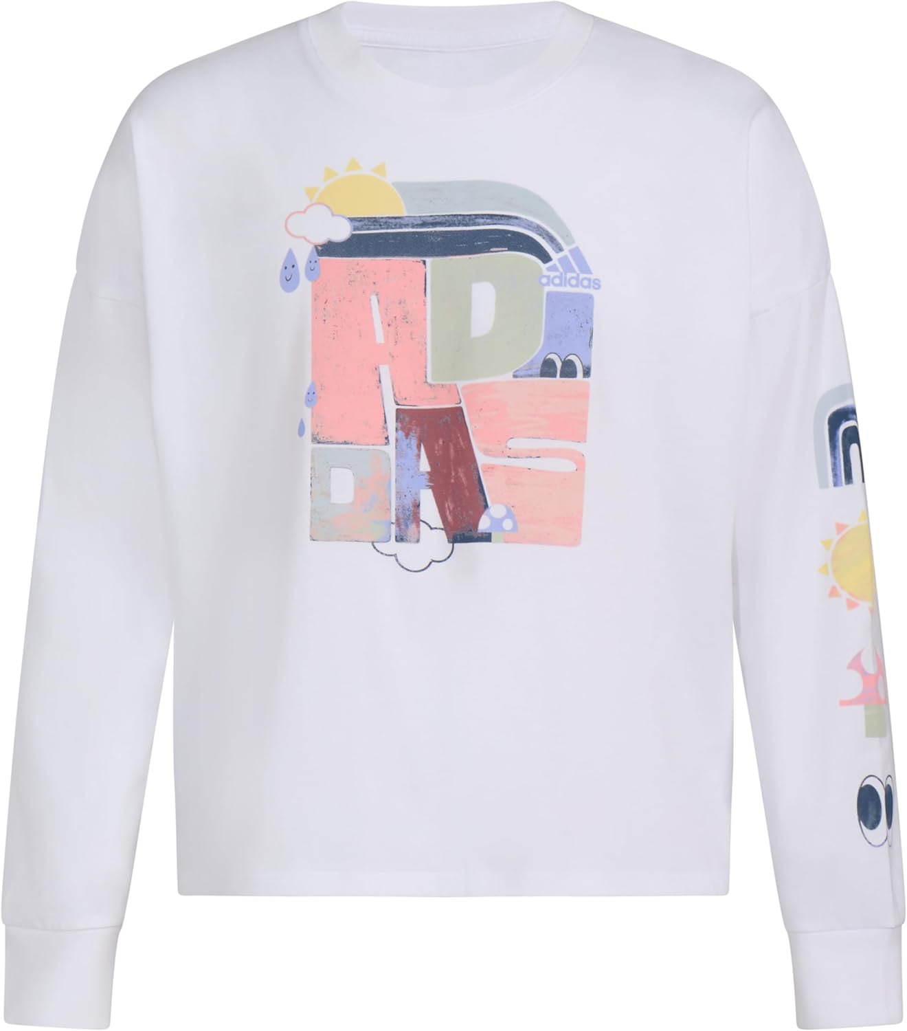 adidas Girls Long Sleeve Waist Crew Tee T-Shirt