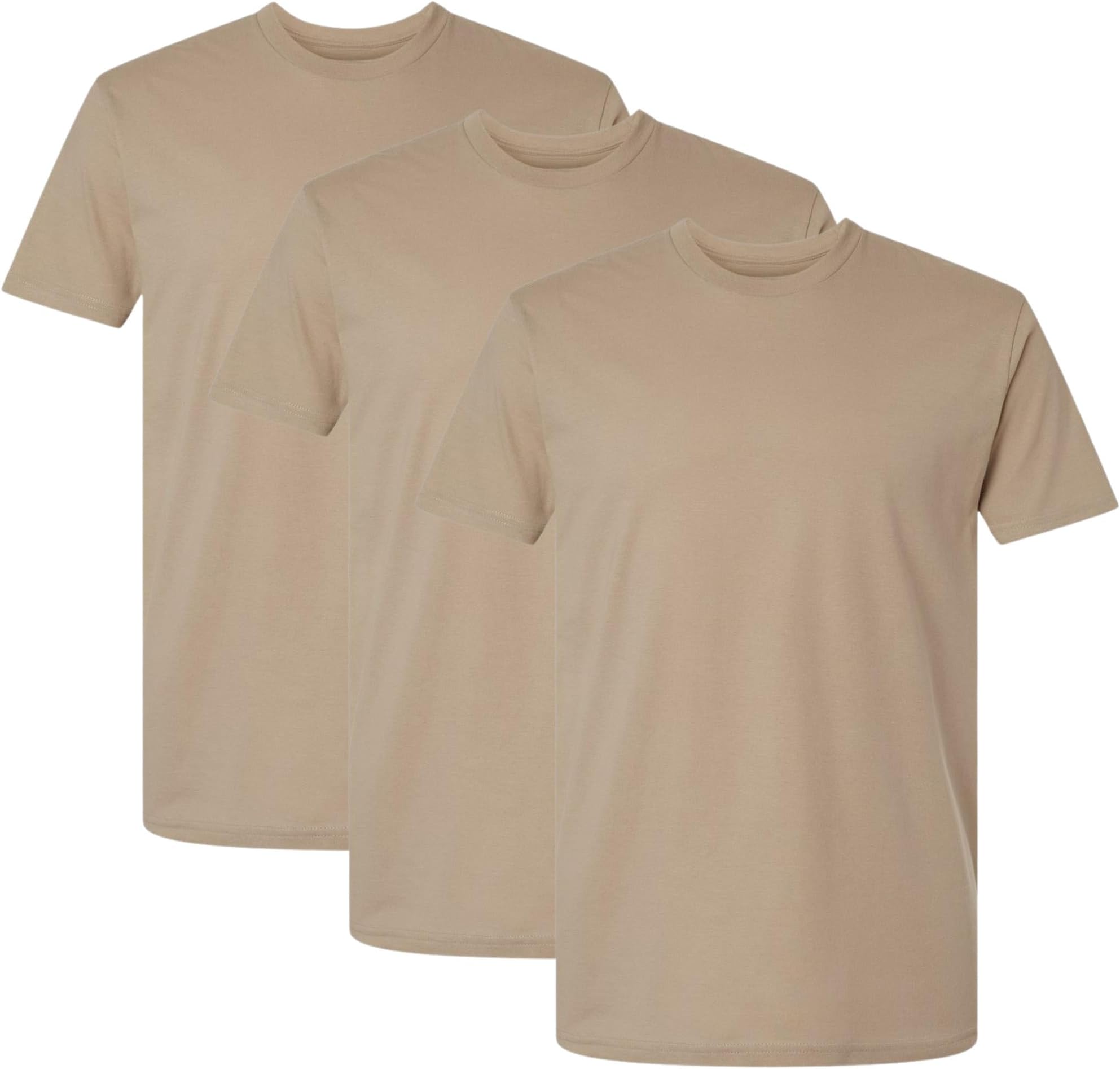 Army UniverseDesert Tan Sand Military T-Shirts 3-Pack - 100% Cotton Army ACU Uniform Under Tee Shirts