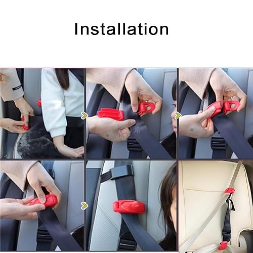 Miniatura 5 de Ajustador de cinturón de seguridad de automóvil, ajustador de cinturón de seguridad con clip, cinturón posicionador de correa para el hombro del