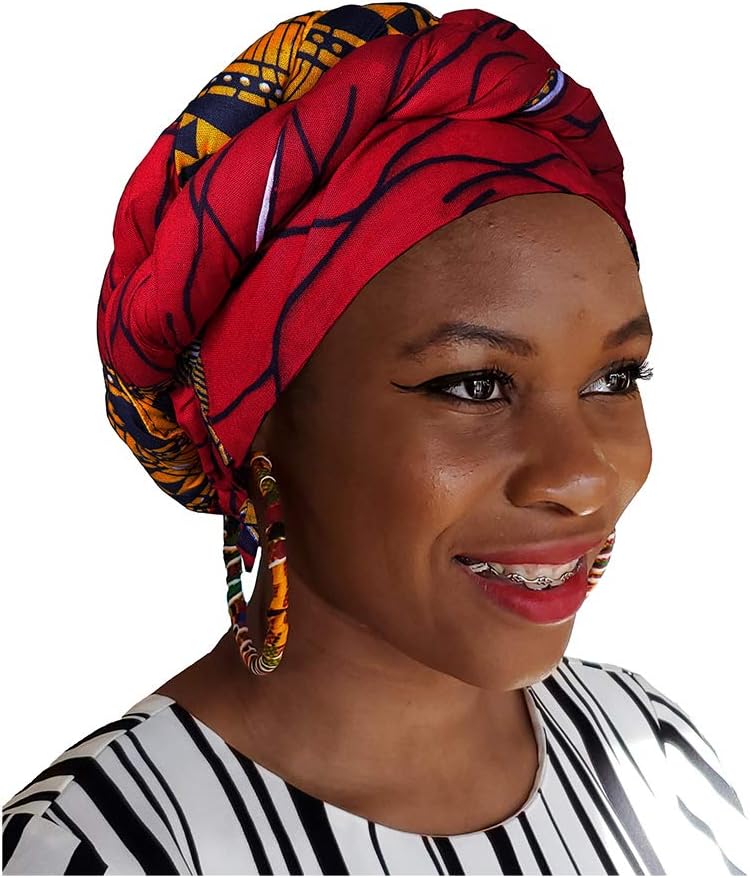 African Print Ankara Modu Hat Pre-tied Head Wrap