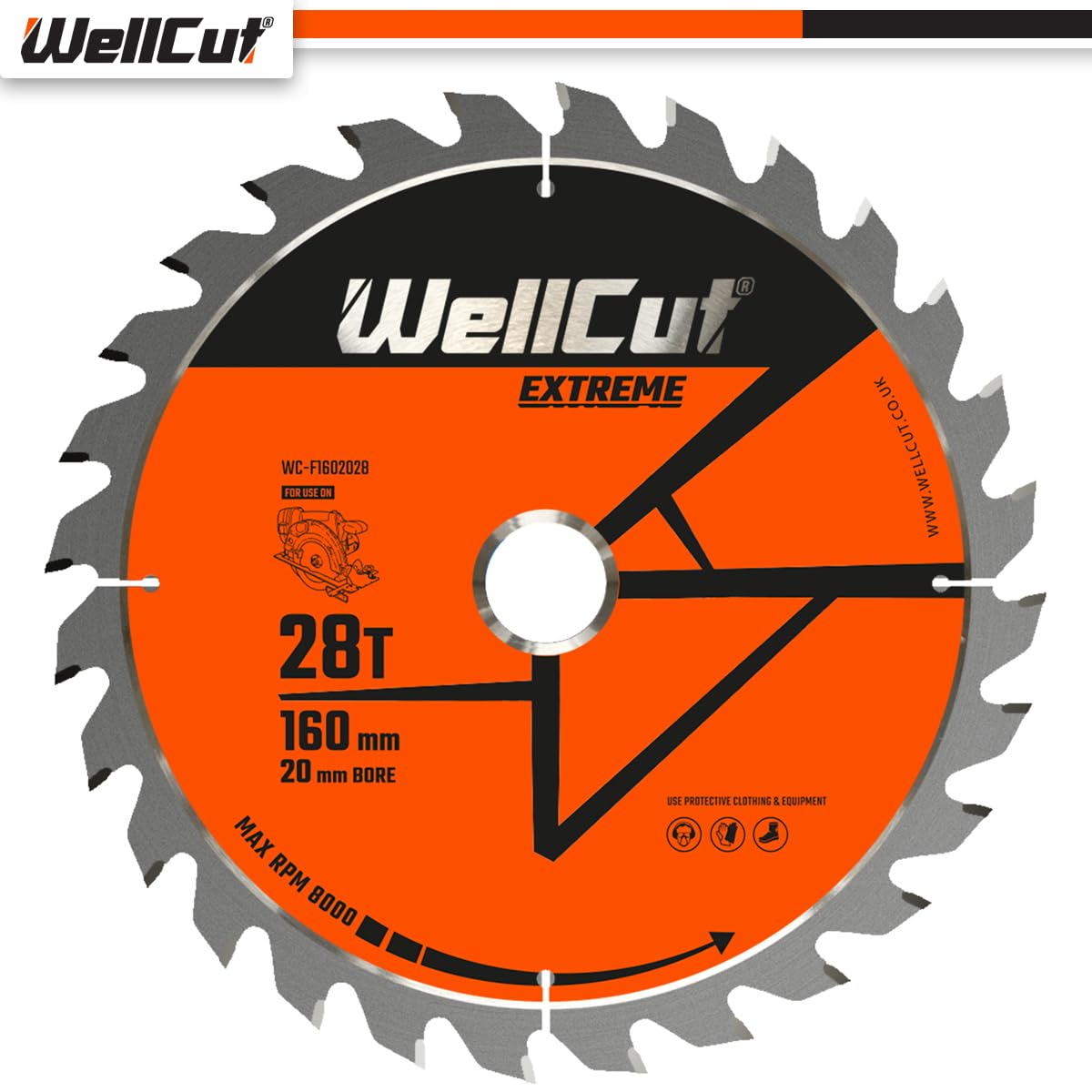 WellCut TCT Lot de 5 lames de scie 160 mm x 28 dents x 20 mm alésage pour Festool