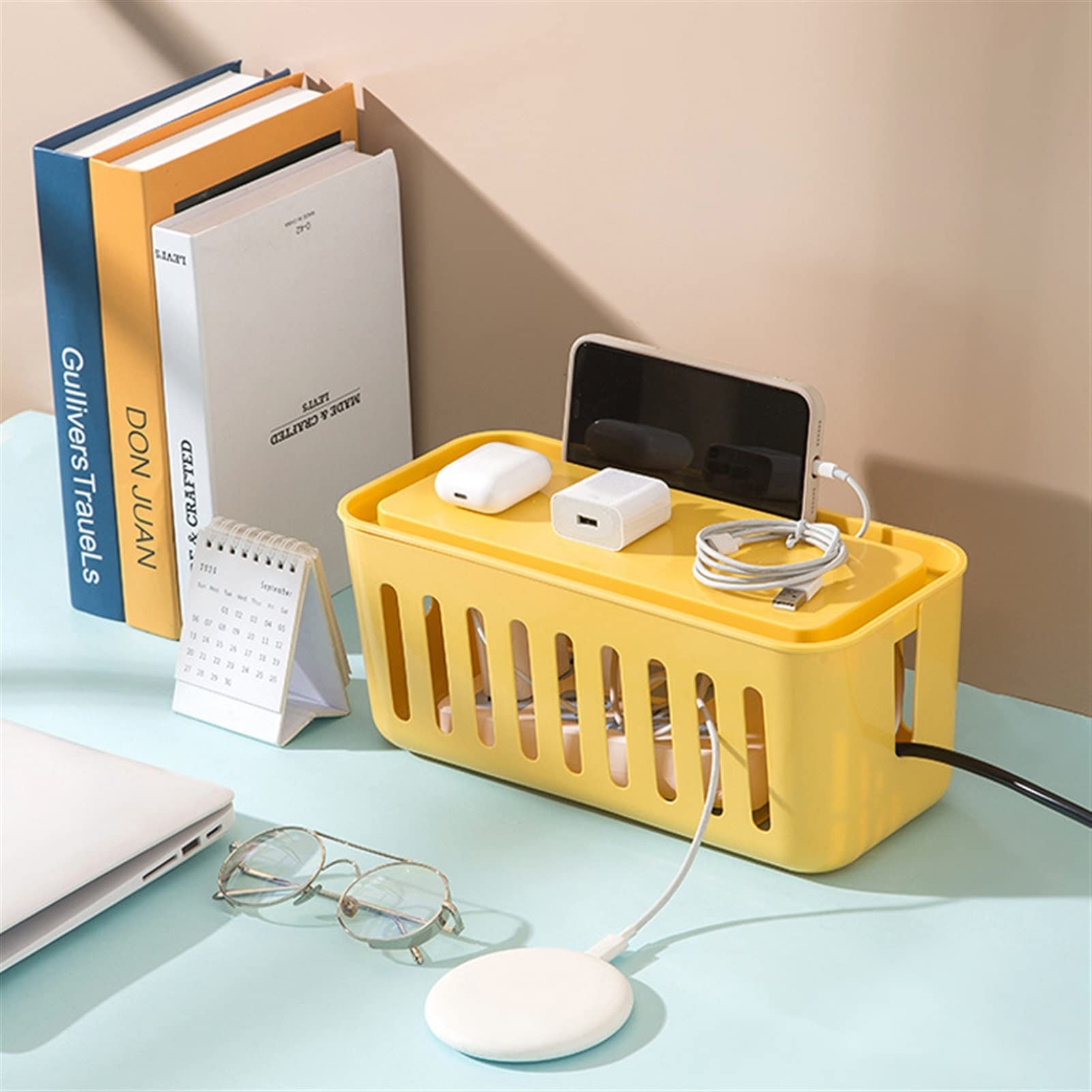 Kabelmanagementbox Kabelaufbewahrungsbox Hohlstromkabelbox Home Desktop Storage Rack Kabelaufbewahrungsbox Ladebuchse Management Kabelbox Kabelaufbewahrungsbox (Color : A)