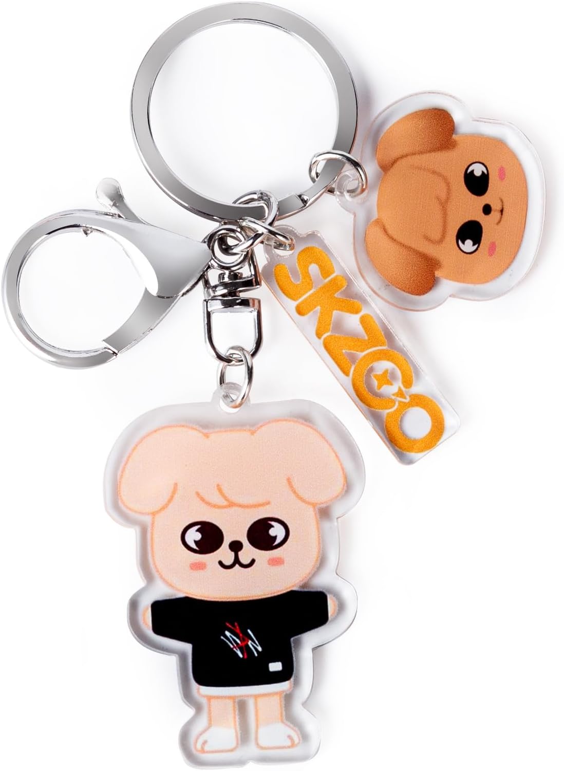 Cartoon Keychain for Kids, Stray Kids Keychain Cute Animal Pendant, Acrylic Double Sided Pattern SKZ Backpack Pendant