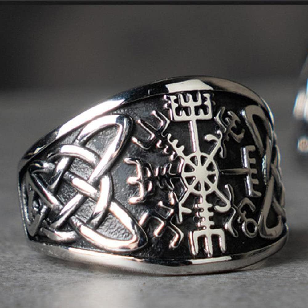 TURTLEDOVE Vegvisir Ring with Celtic Knot - Viking Ring with Runic Compass - Celtic Pagan Jewelry of Talisman - Image 2