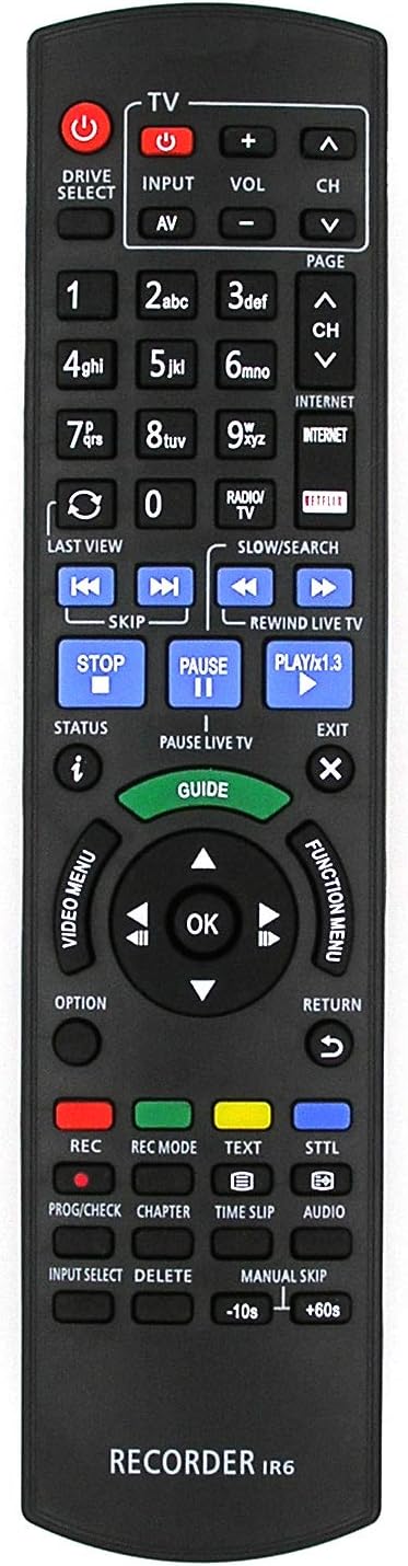 VINABTY Telecomando Di Ricambio N2QAYB000616 Per Registratore Blu-ray Panasonic DMR-BWT700, BST700, BST800 - 5