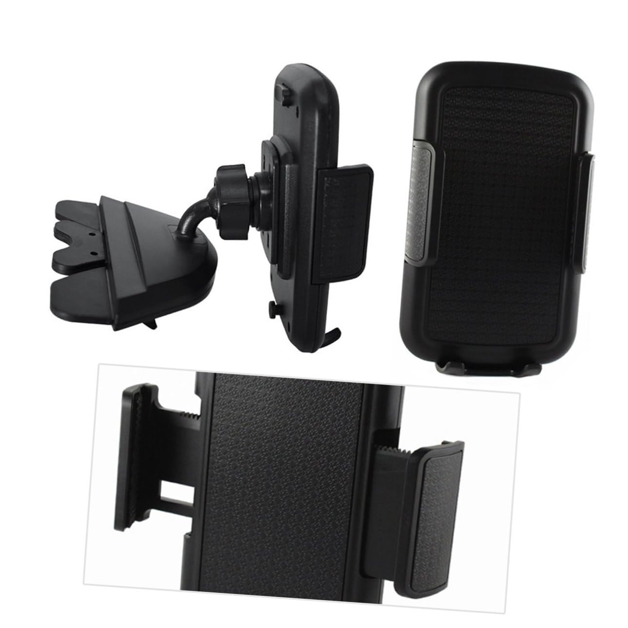 Levemolo Soporte para Móvil de Coche con Rotación Grados Soporte Ajustable para Ranura CD Compatible Mayoría de Smartphones