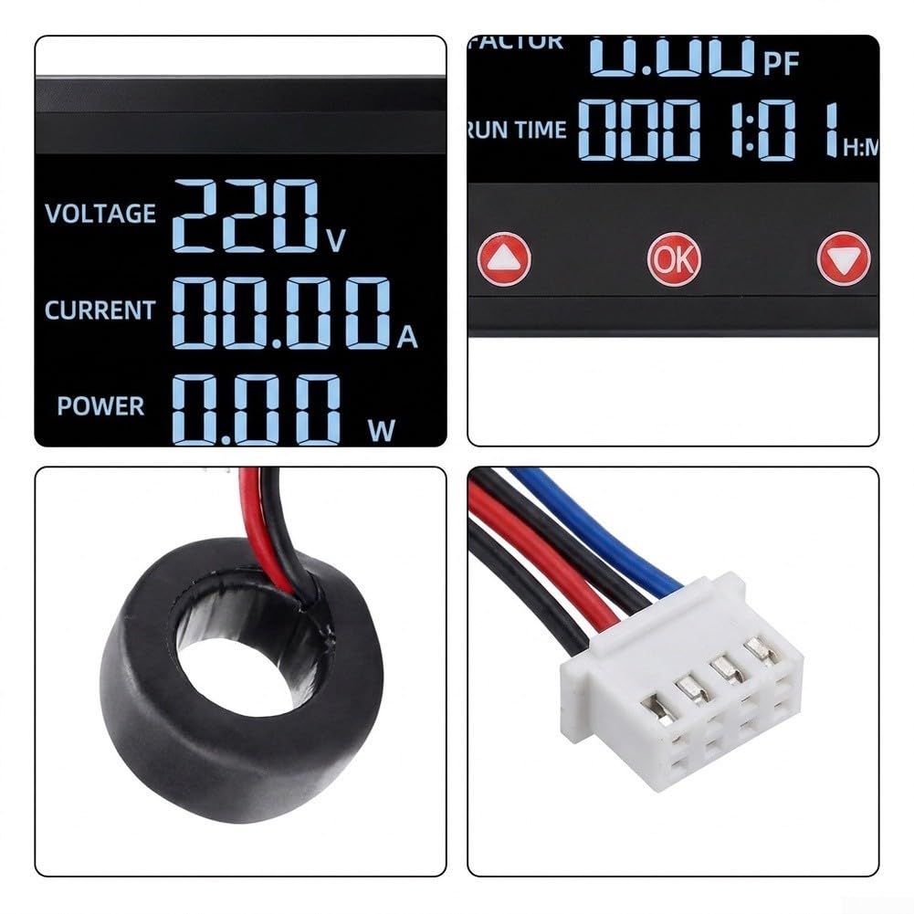 Medidor de Consumo Eléctrico 100A LCD con Alarma(C)