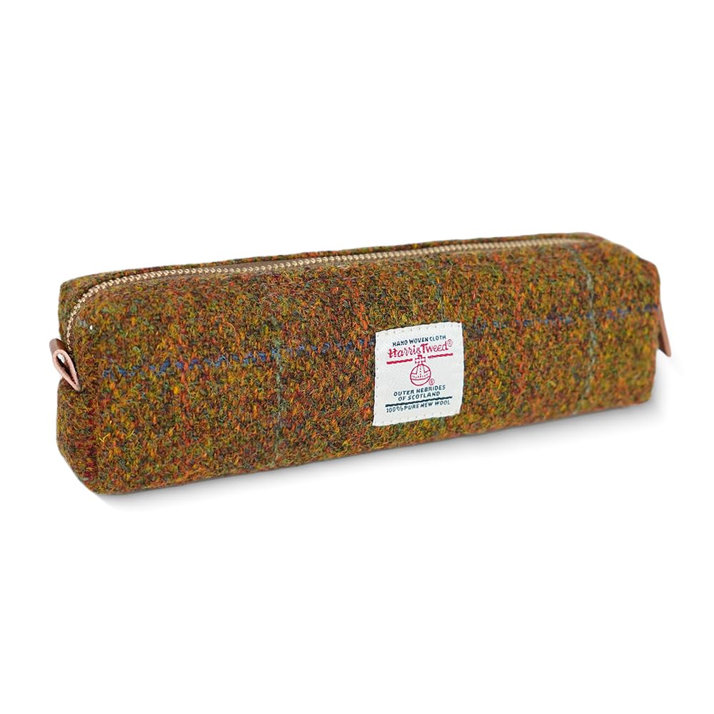 TAILORMAP Harris Tweed Pencil Case Pouch Large Capacity for Girls and Boys Simple Stationery Pouch - No.171
