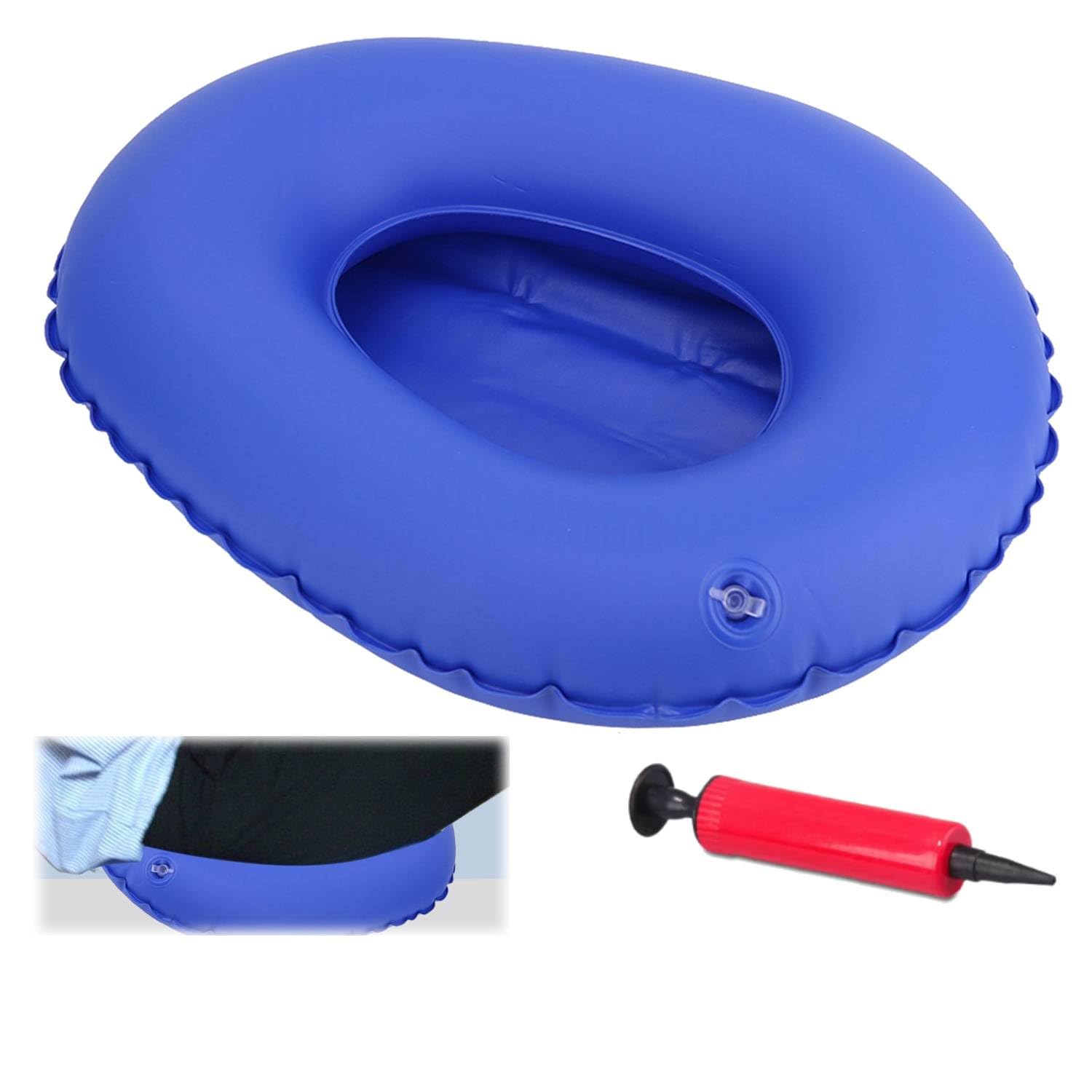 Tissting Padella Medica Gonfiabile, Ergonomica e Stabile con Cuscini Gonfiabili, Vasino Portatile in Materiale PU, Facile da Riporre e Trasportare per Anziani e Pazienti Costretti a Letto