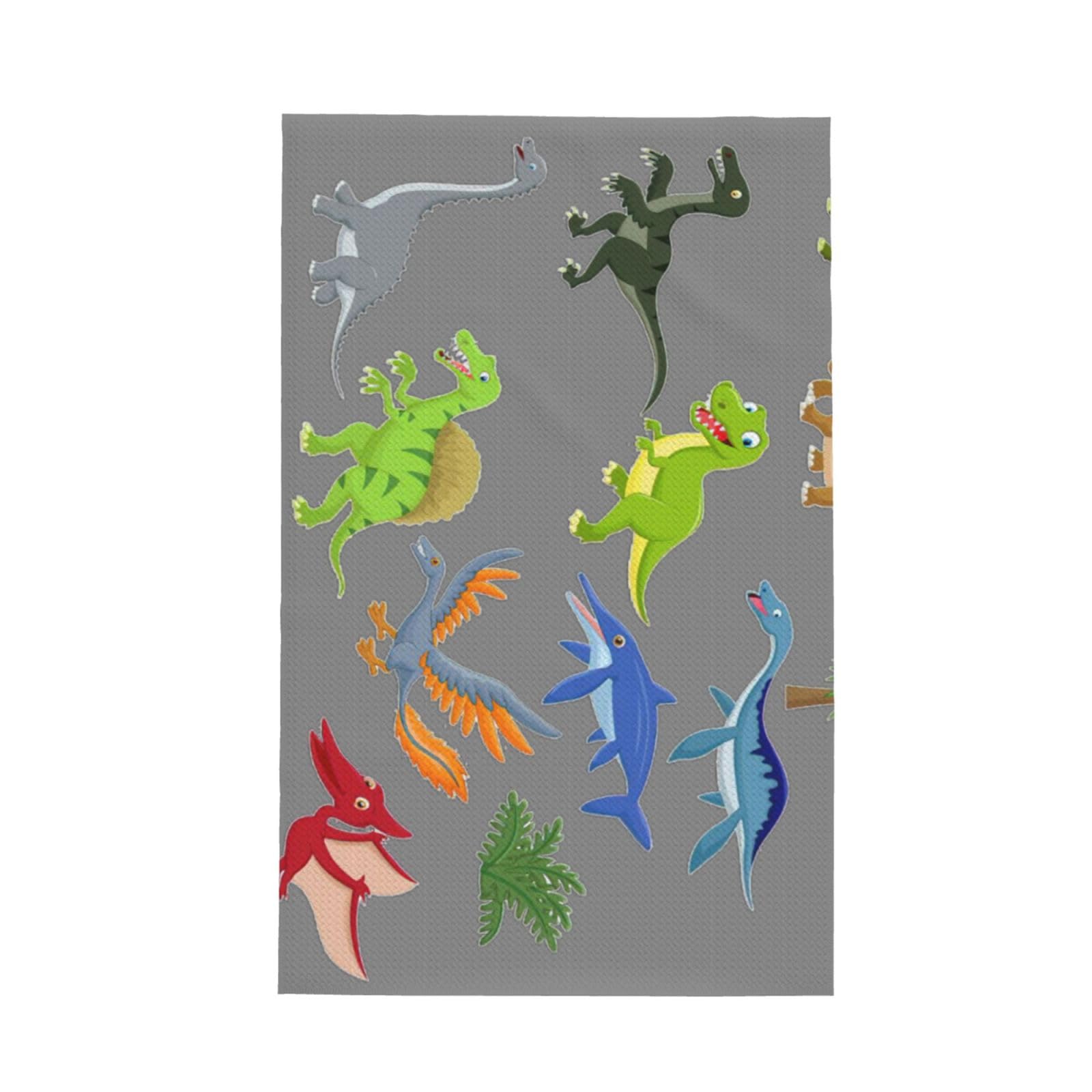 CKGODGF Dinosaur Images Print Absorbent Waffle Dishcloths,Kitchen Towels With Hanging Loops,Tea Towels.
